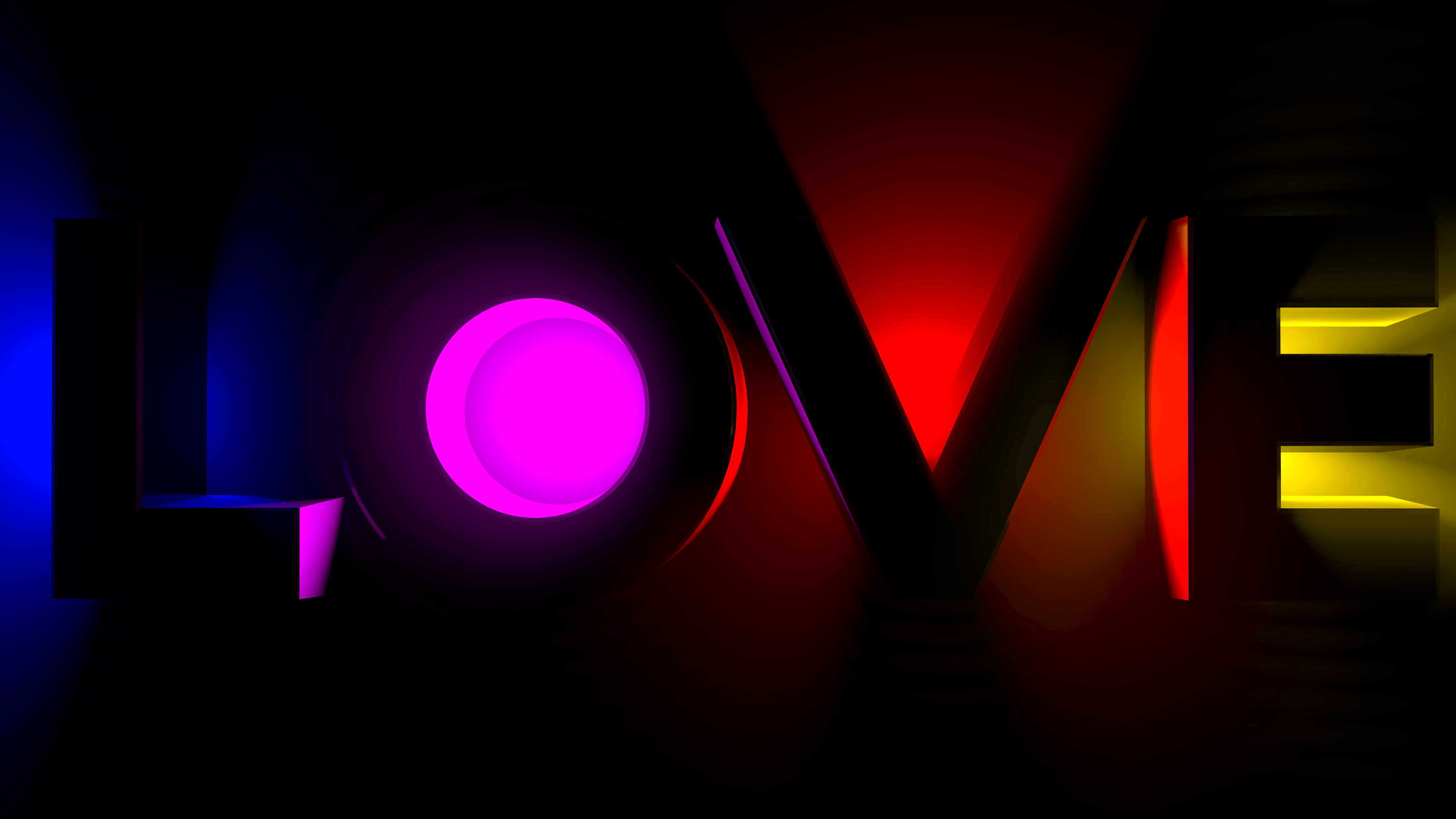 #Neon lights, #Valentines Day, #Dark background, #Colorful, #Neon sign, K, D, #Love HD Wallpaper