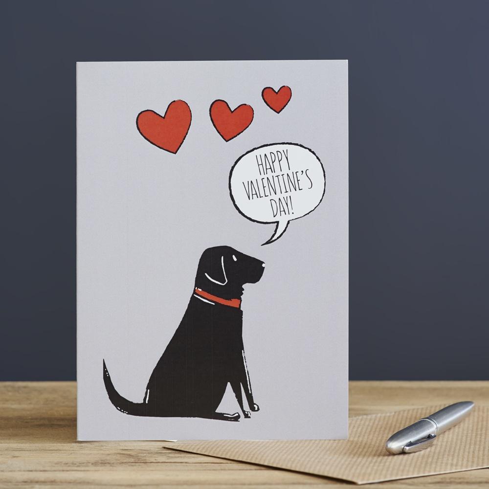 Black Labrador Valentine's Day Card