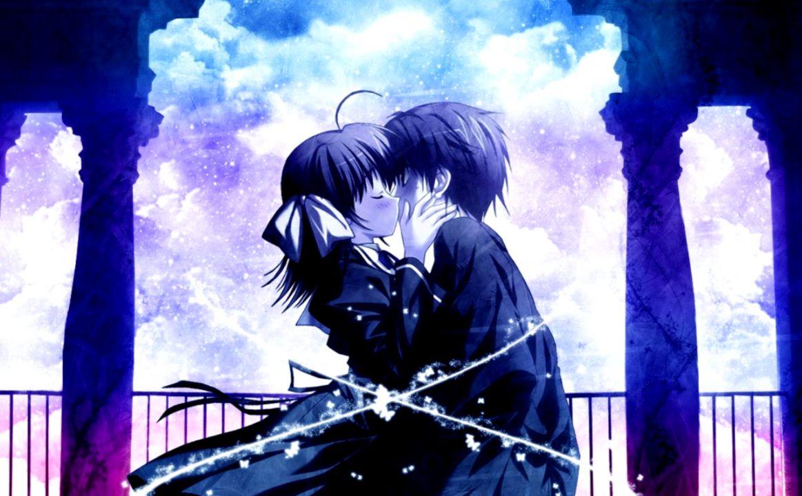 Anime kiss girl love valentines Day boy couple wallpaper, 2560x1600, 561603