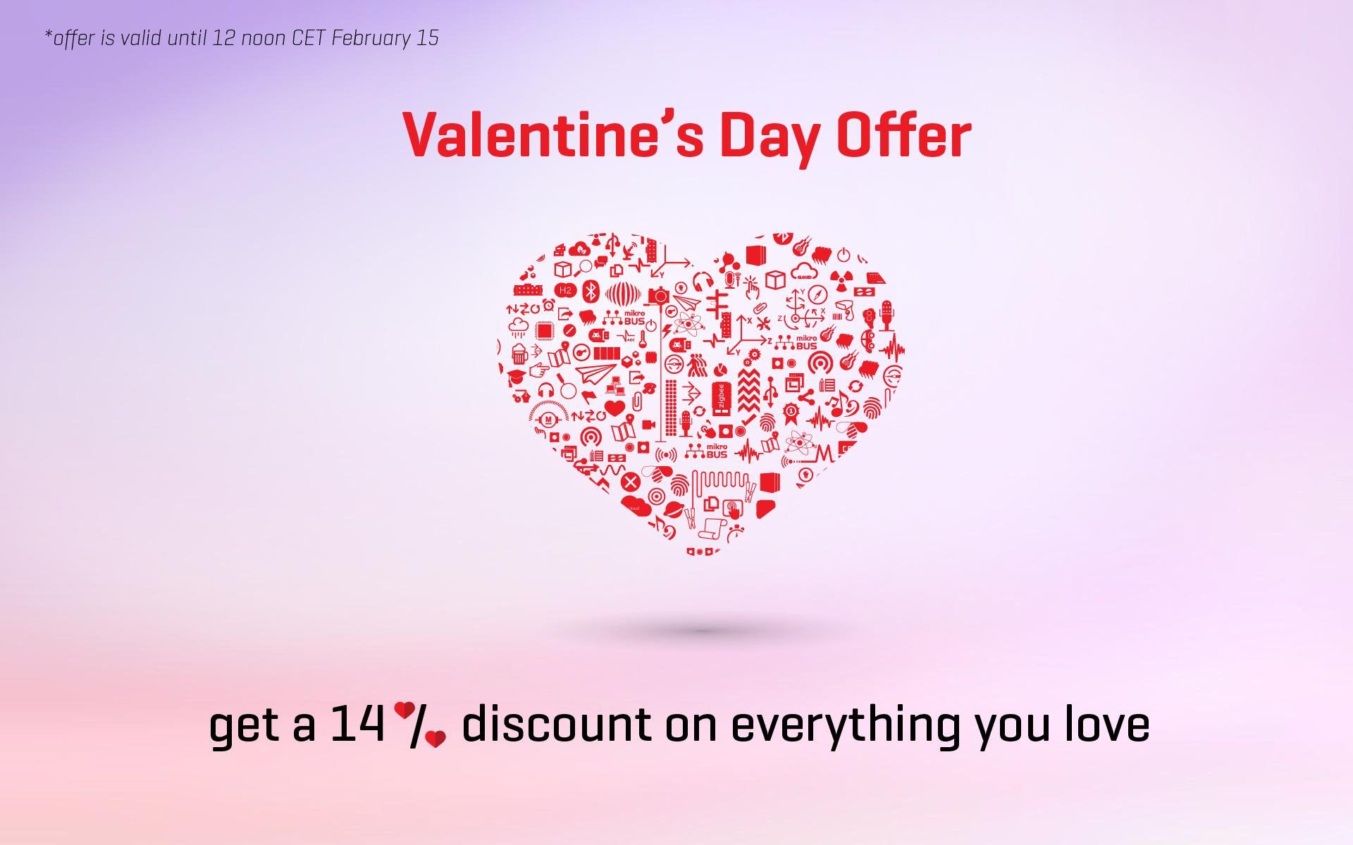 14% discount for our Valentine's day offer