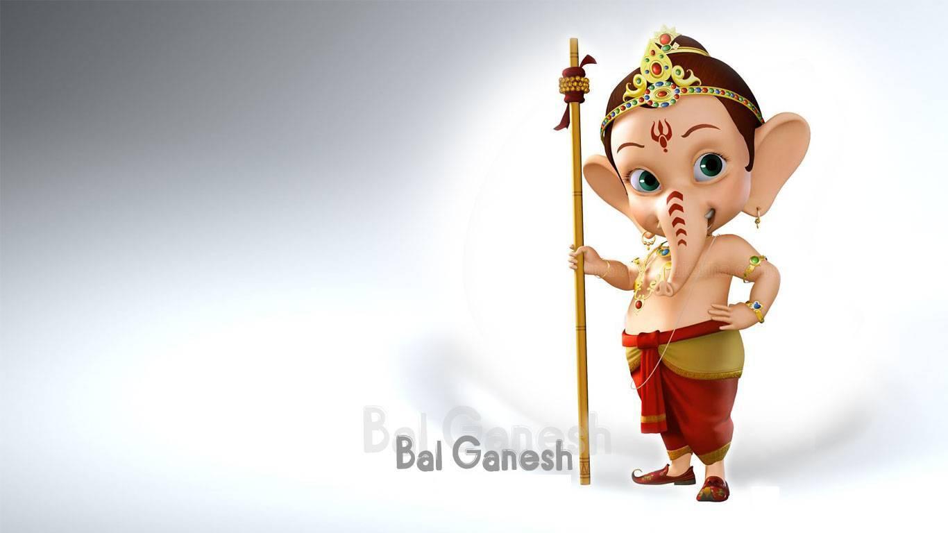 Little Bal Ganesh 3D HD Wallpaper 1366×768