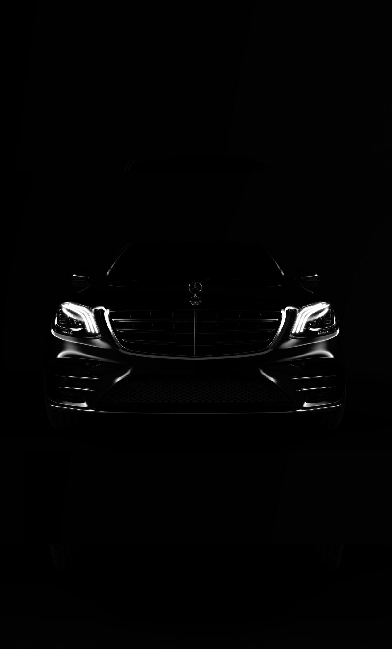 Download Portrait, Dark, Car, Mercedes Benz Wallpaper