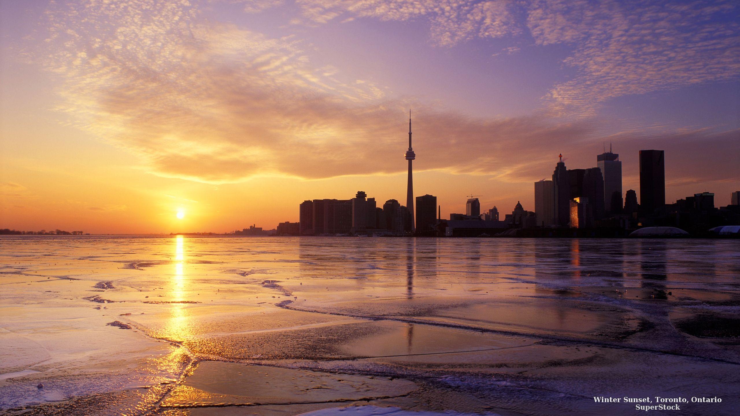 Winter Sunset, Toronto, Ontario. Winter sunset, Sunset