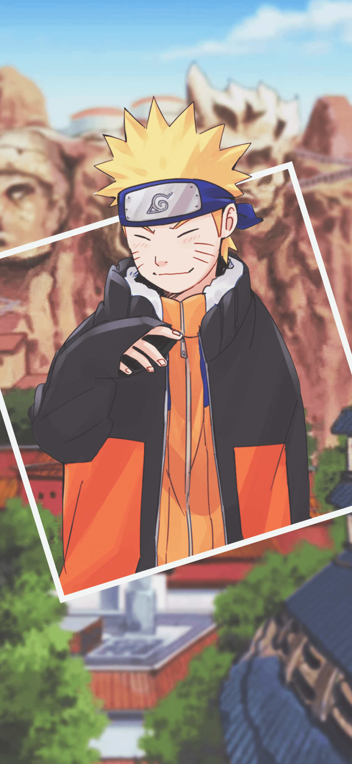 Download 1125x2436 Uzumaki Naruto, Konoha Village, Hokage