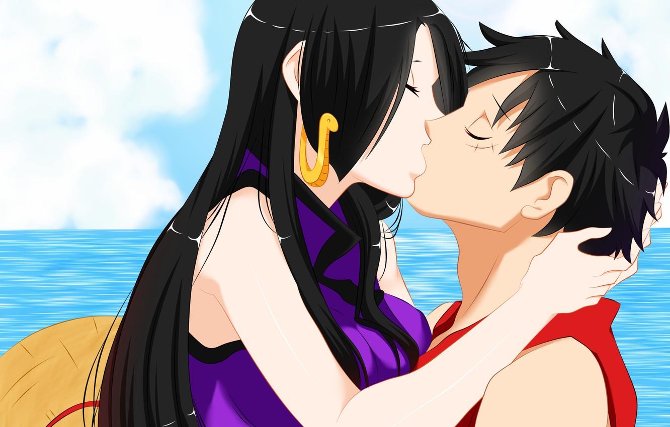 Wallpaper love, kiss, anime, art, One Piece image for desktop