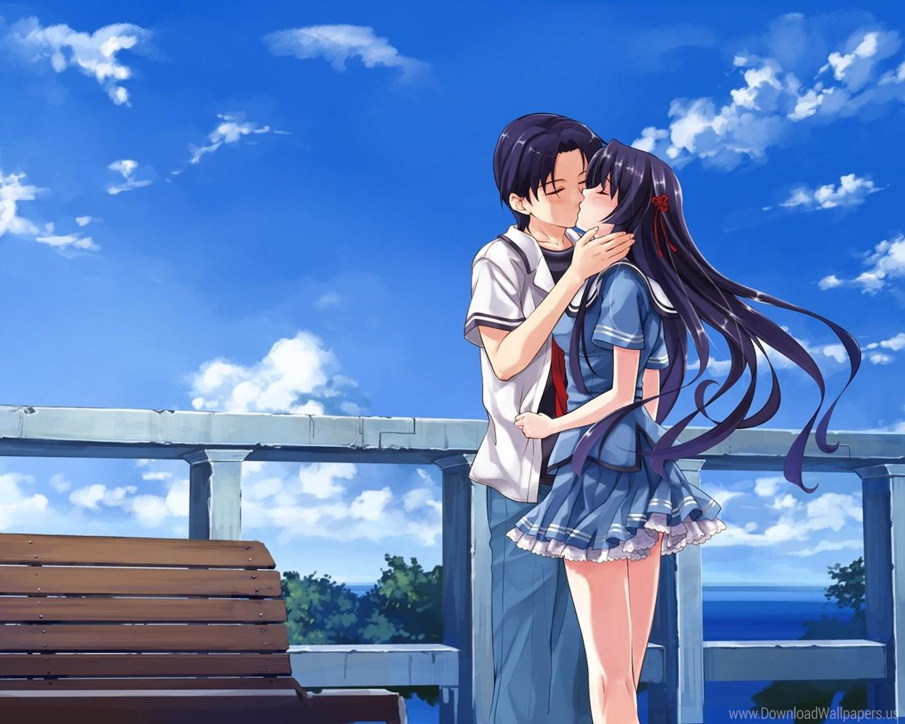 Download Standart Wallpaper Anime Kiss, HD Wallpaper