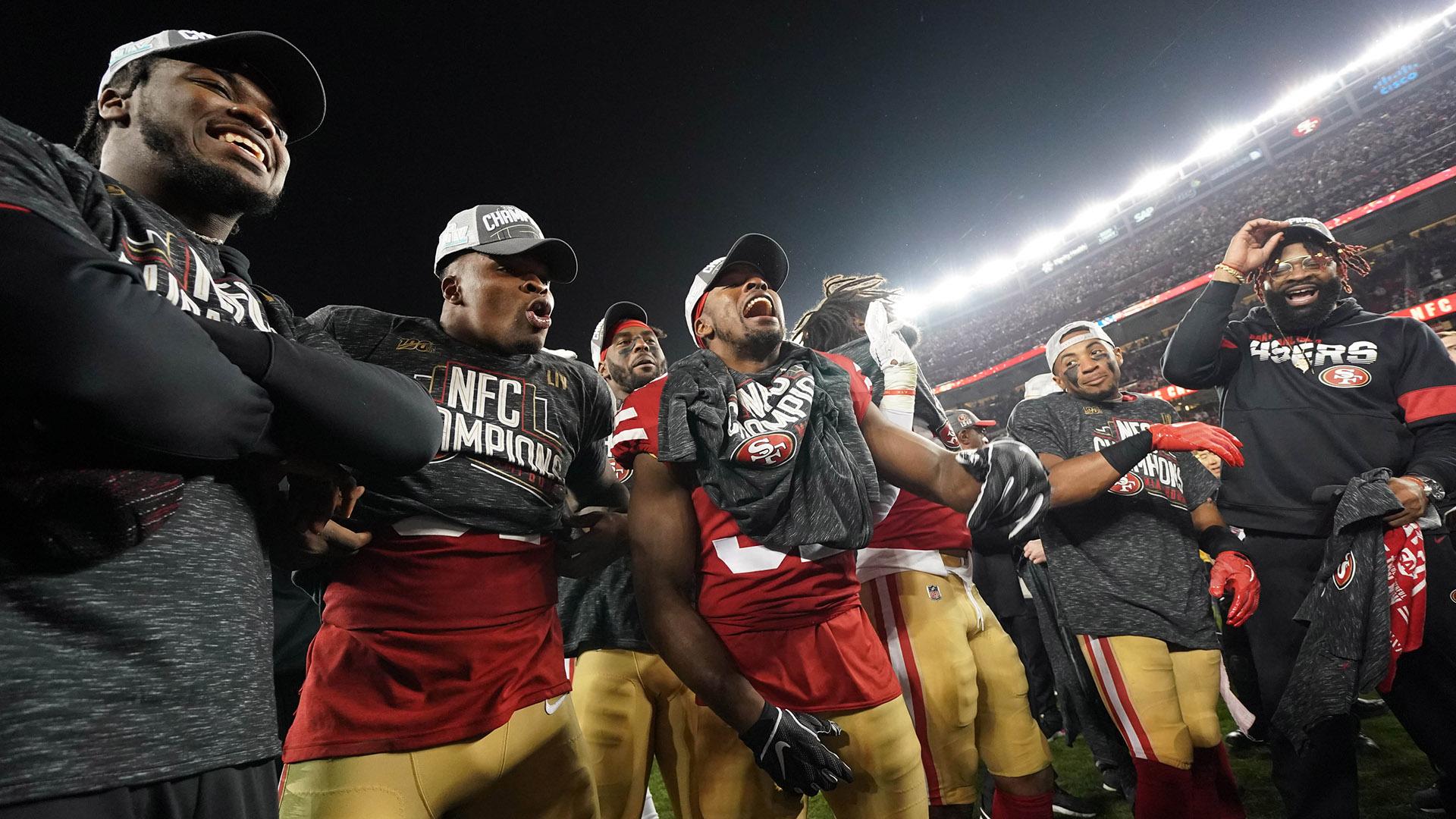 Watch 49ers' wild celebration after clinching Super Bowl 54