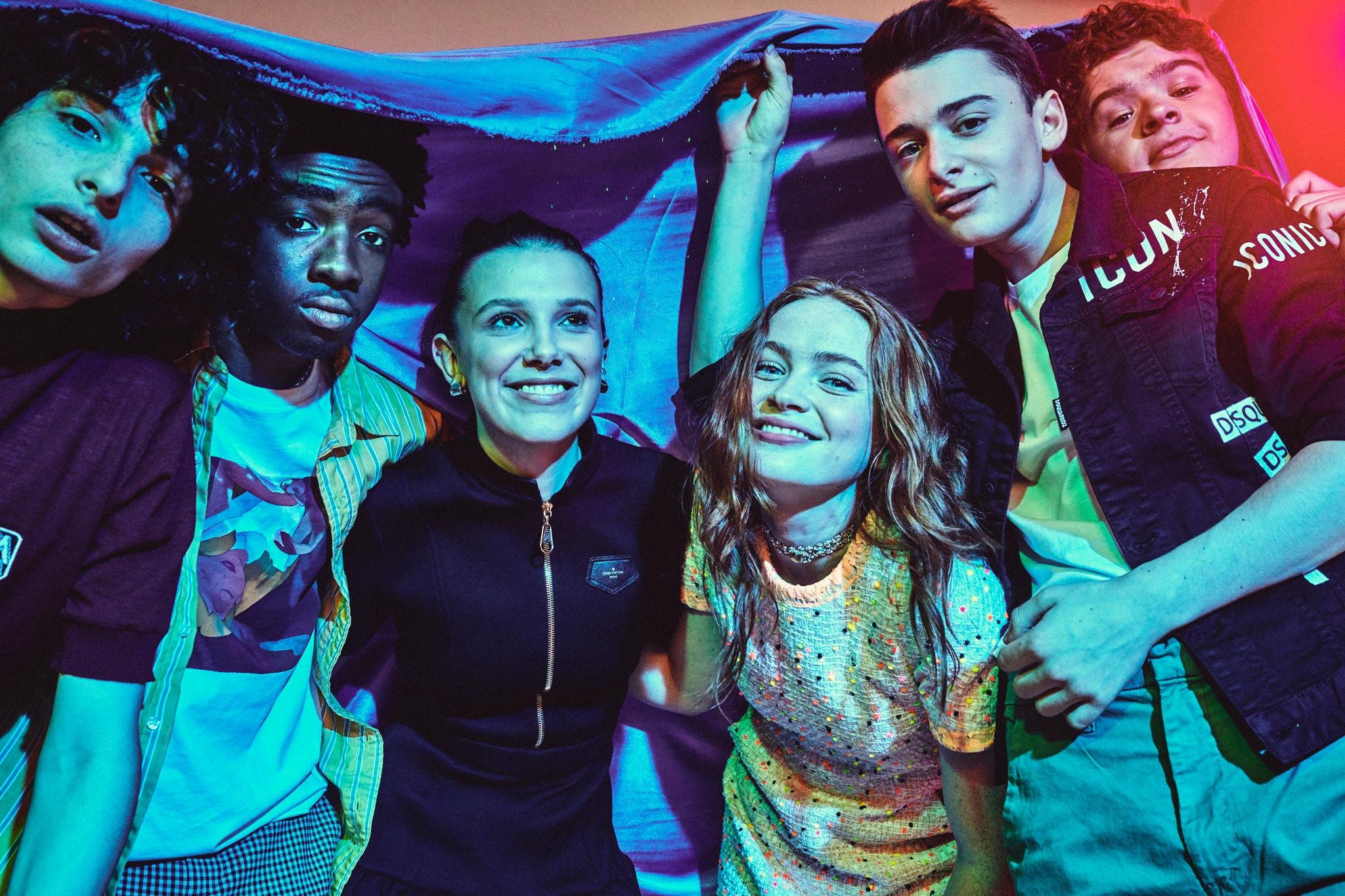 Sadie Sink and the Stranger Things cast.