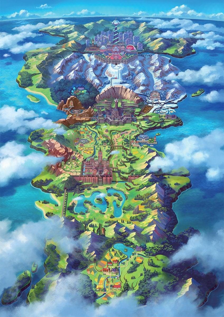 Pokemon Sword Shield: Galar Region Map