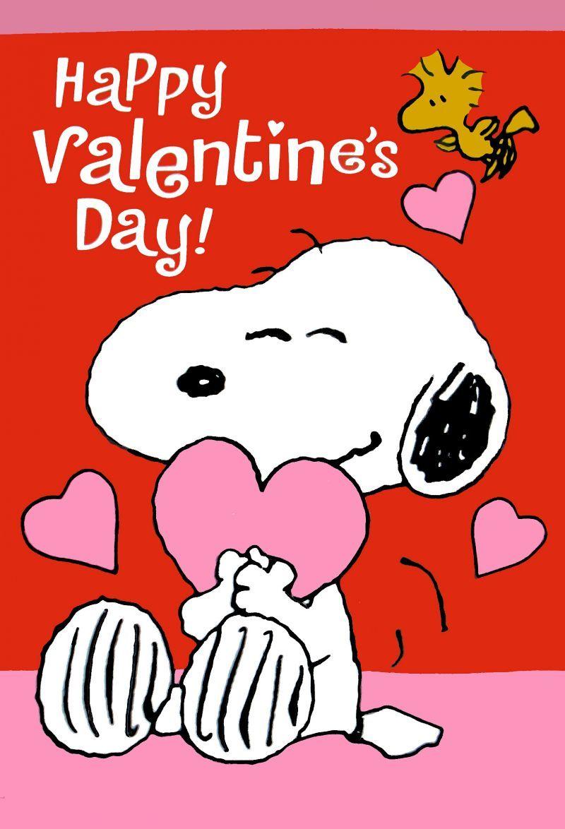 Non Vintage Flag Valentine's Day. Snoopy Valentine