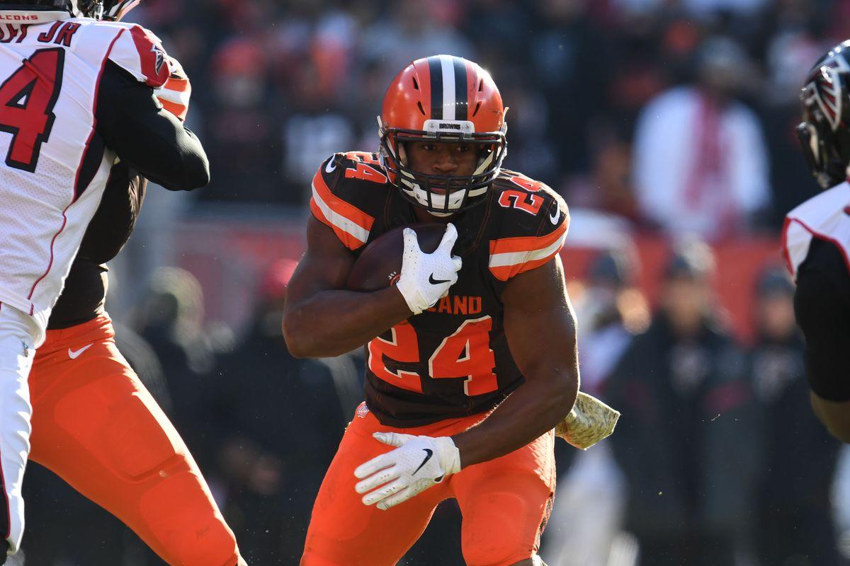 Cleveland Browns Nick Chubb runs off with weekly rushing