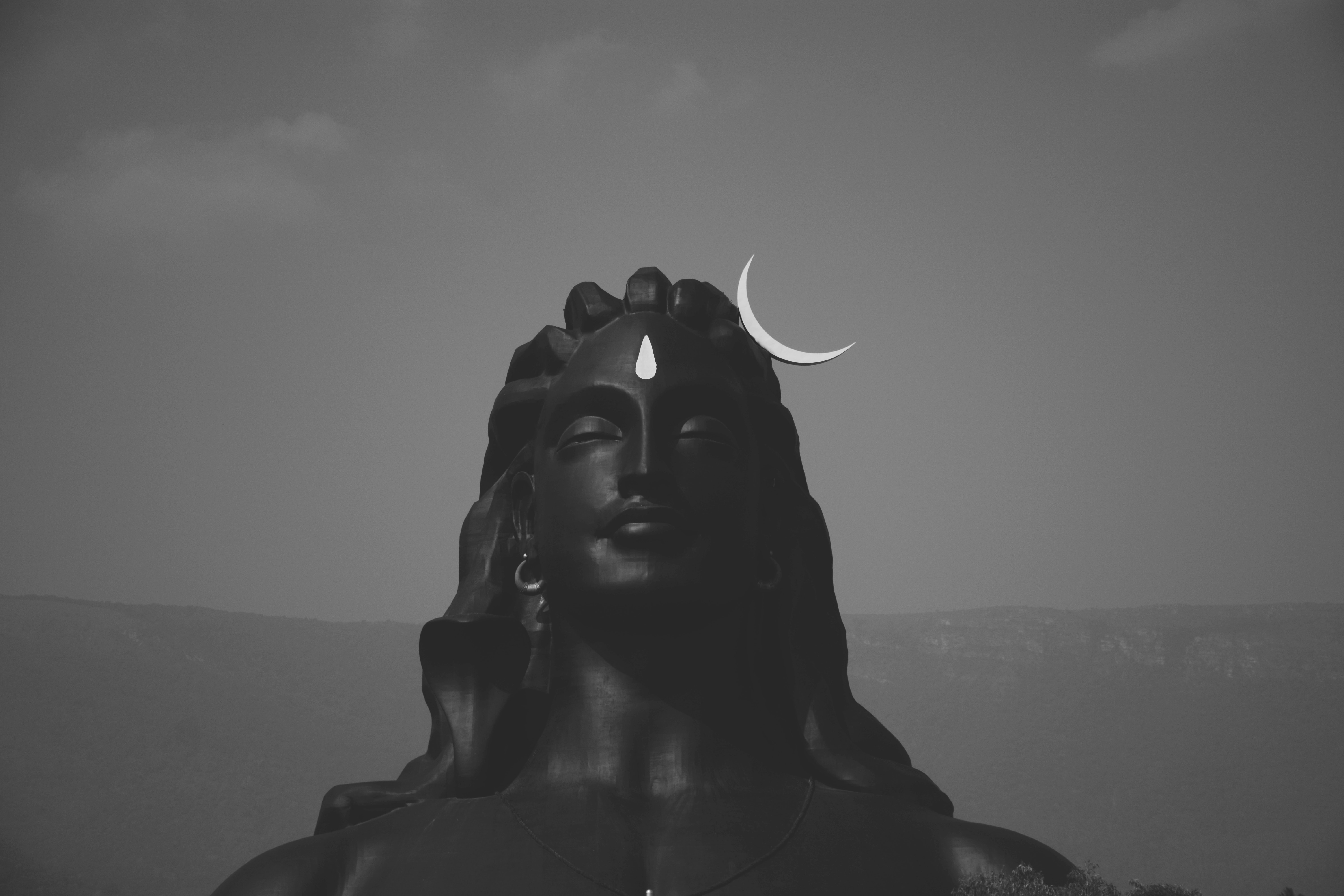 Adiyogi Black Wallpaper 4k