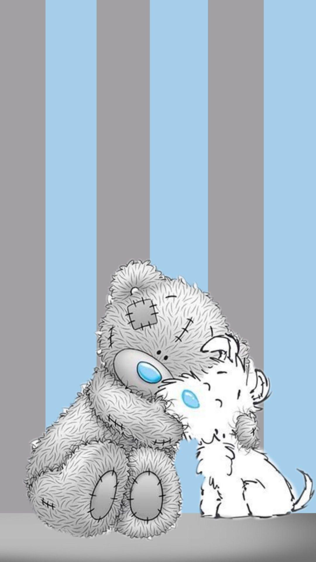 Cute World Teddy Bear Wallpaper Blue Stock Illustration - Illustration of  screen, logo: 215079530