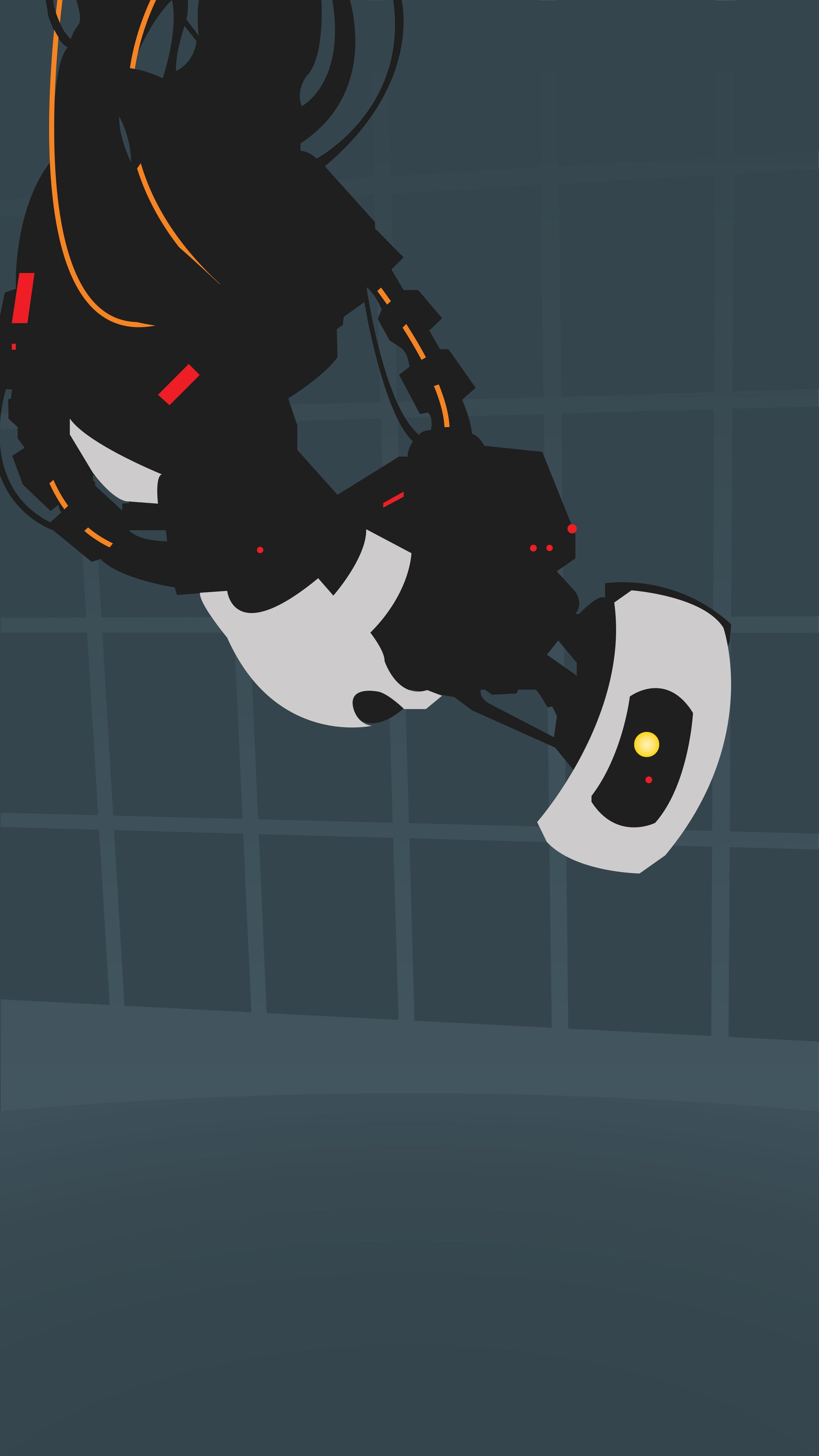 I made a minimalist wallpaper of GLaDoS from Portal 2