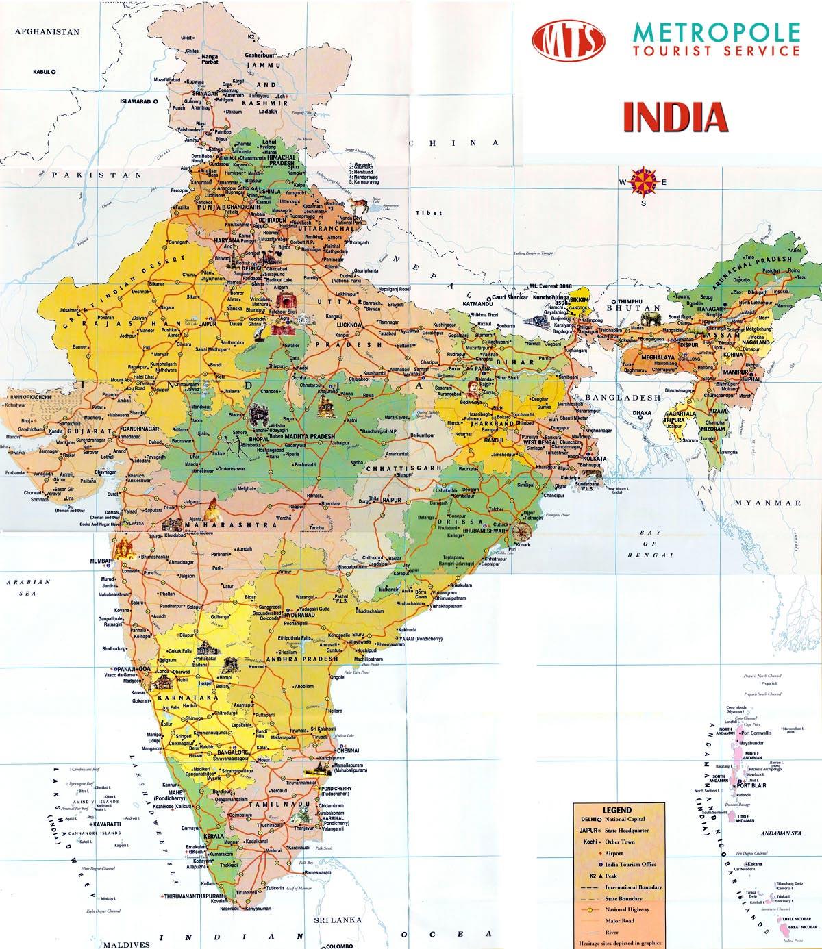 India Maps. Printable Maps of India for Download