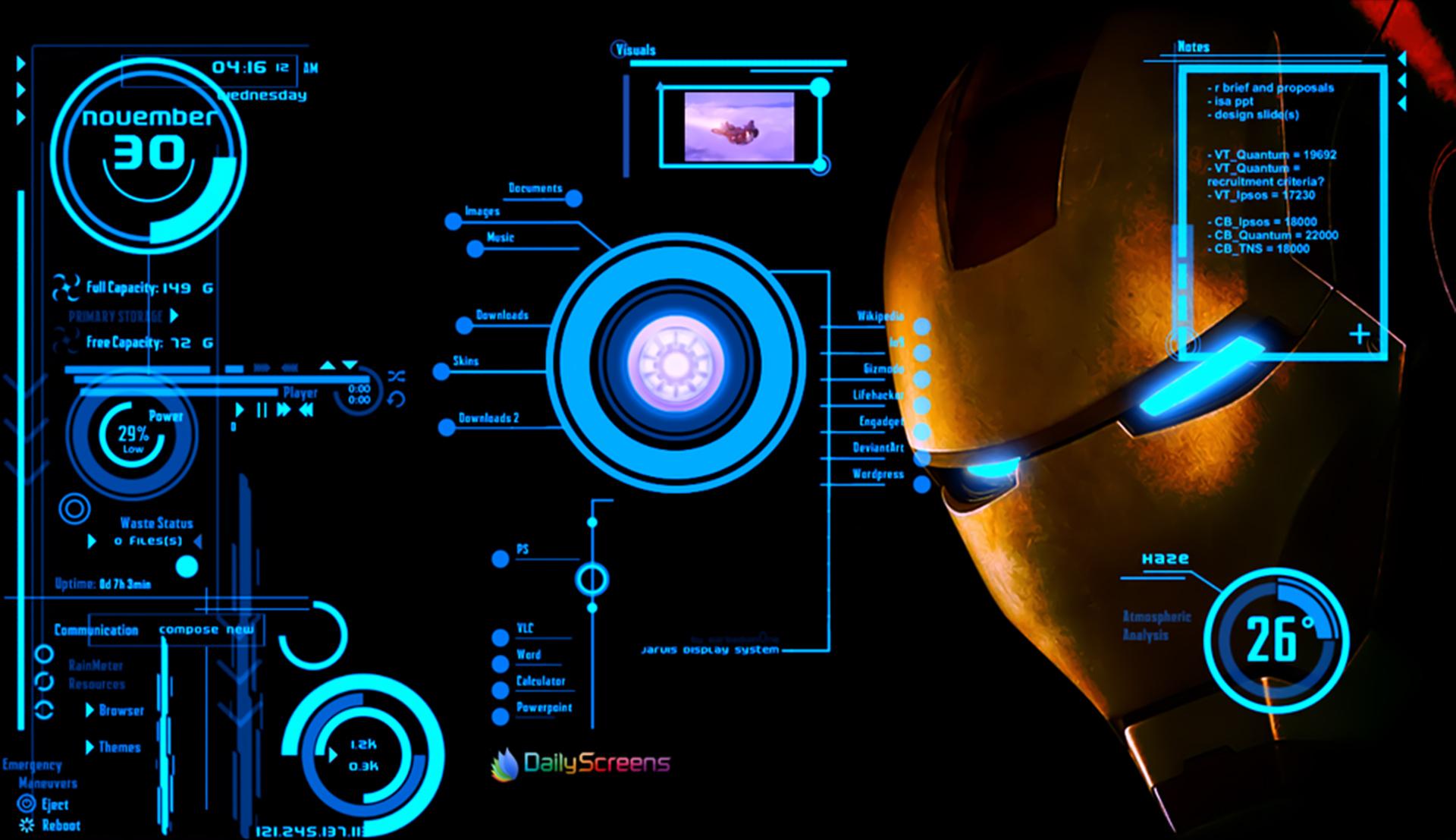 Iron Man Jarvis HD Wallpaper 1080p Wallpaper