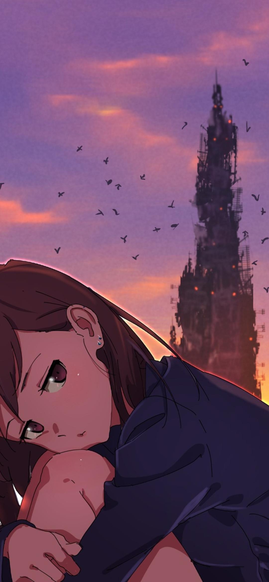 Broken Heart Anime Girl 1080x2340 Resolution