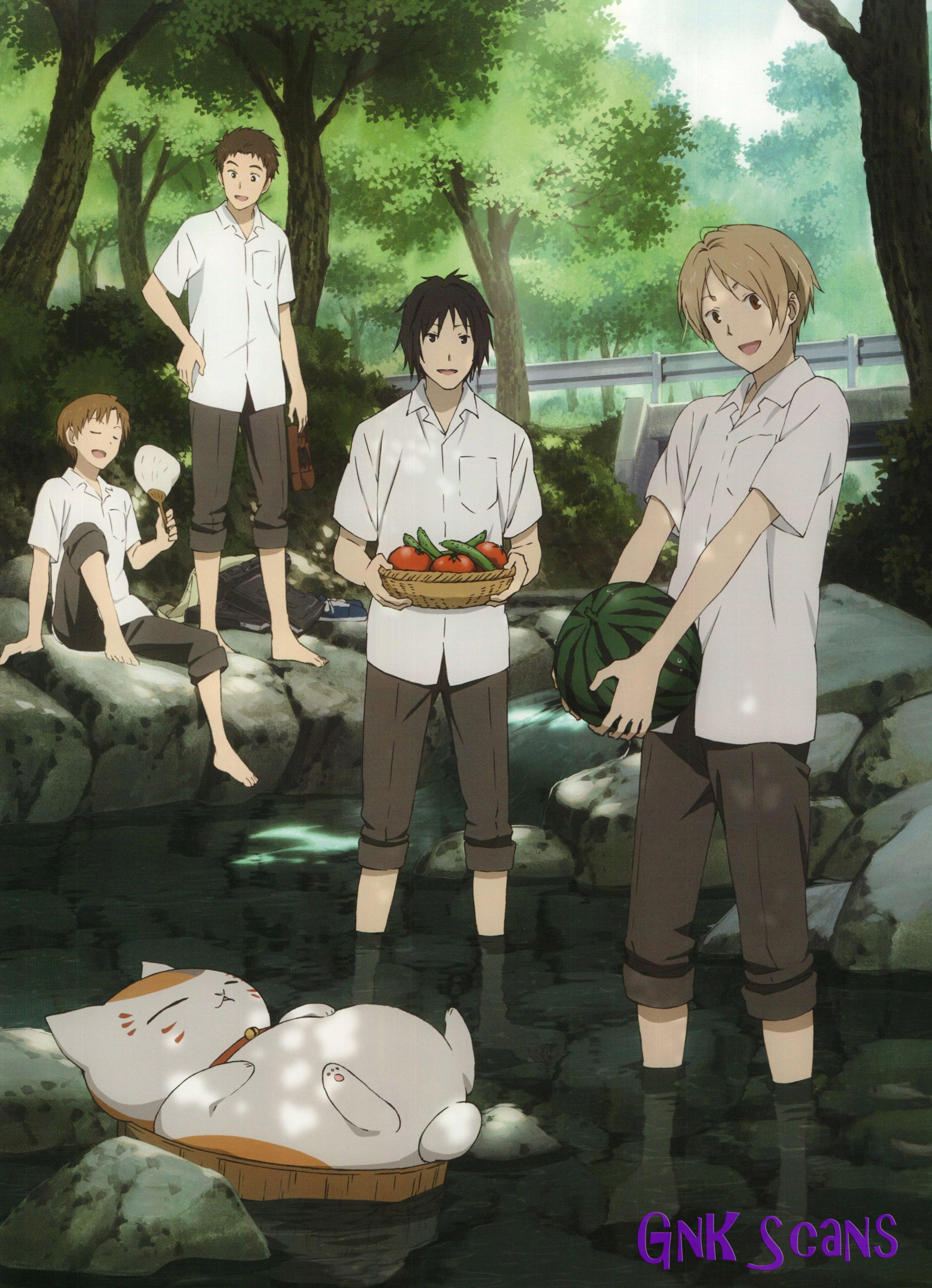 Four anime boys illustration, Natsume Book of Friends