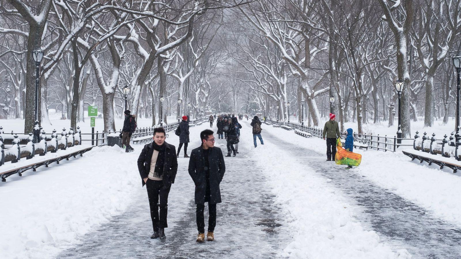 Videos Capture Snowy Scenes in New York's Central Park
