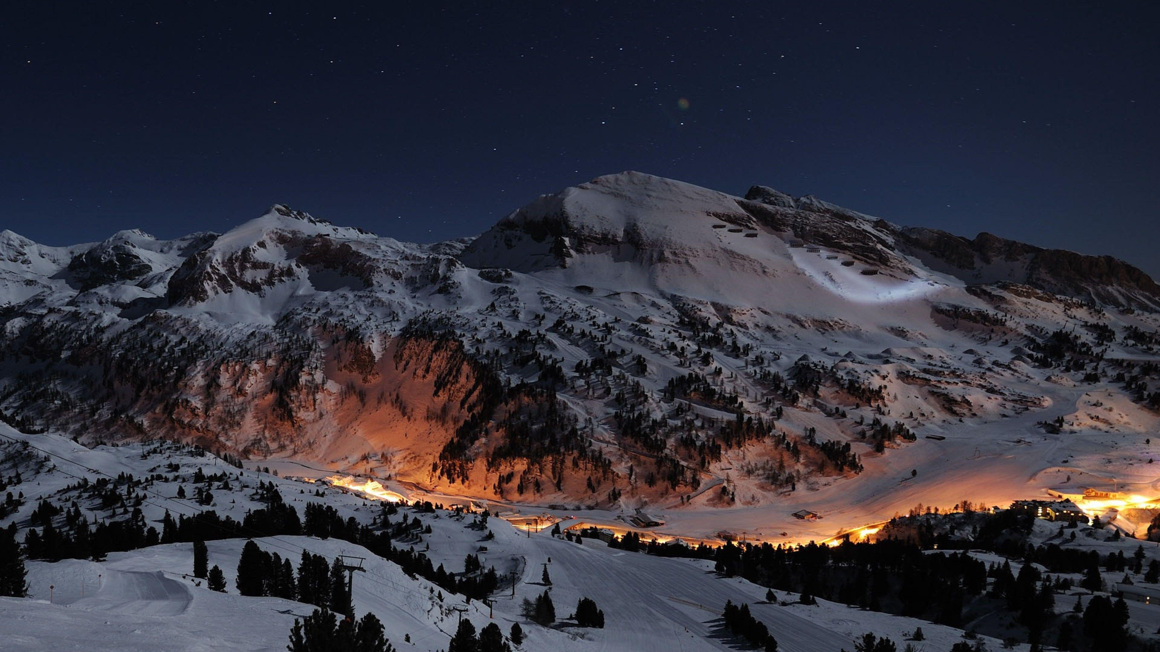 Night Star Alps 4k HD Wallpaper. Mountain wallpaper