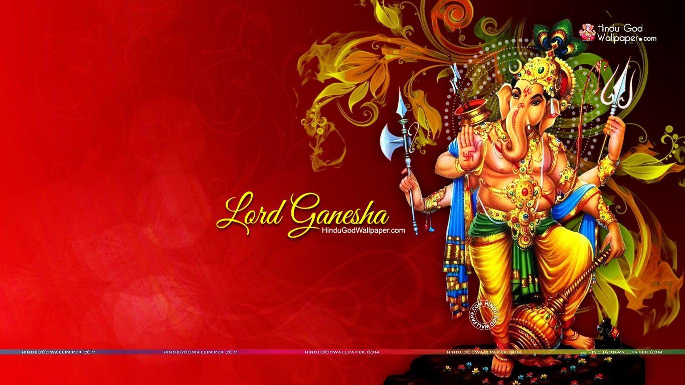 The Lord Ganesha''s Angry Look Image With His Weapons