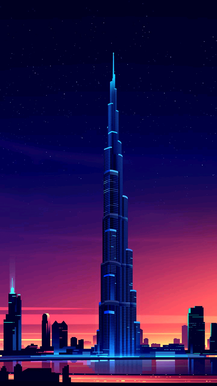 Burj khalifa tower illustration #digitalart #digitaldrawing