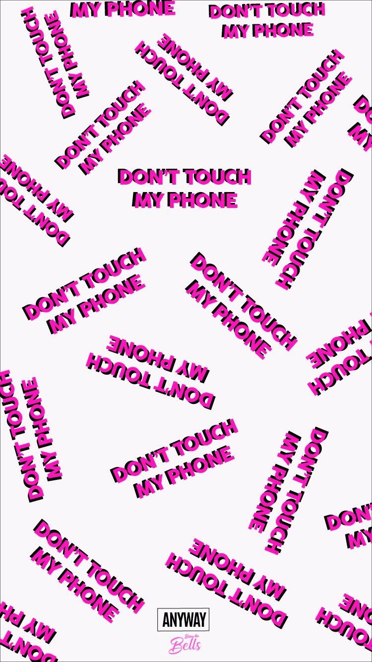 Lockscreen, dont touch my phone, pink and black, design