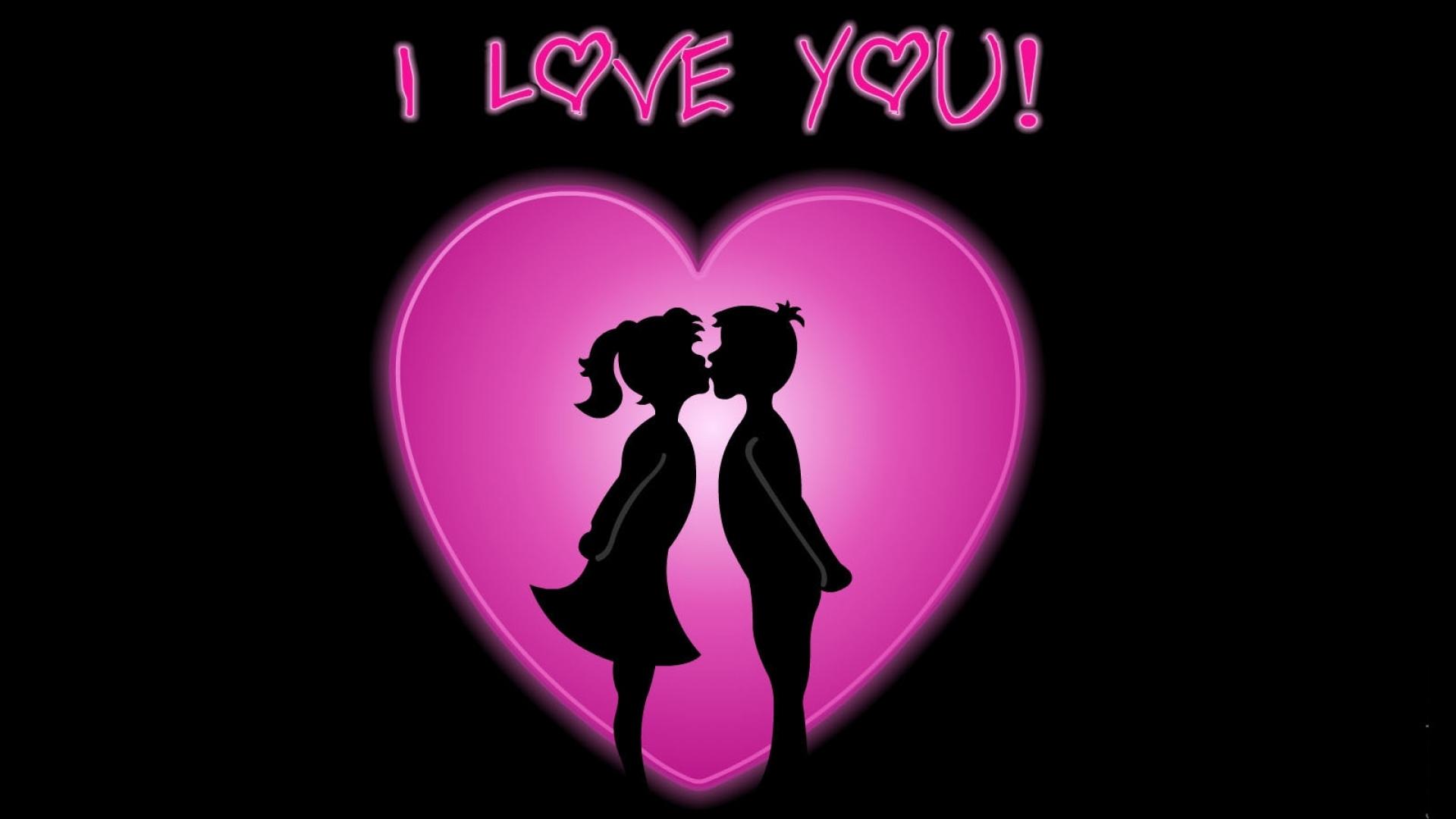 I Love You with Pink Heart Wallpaper