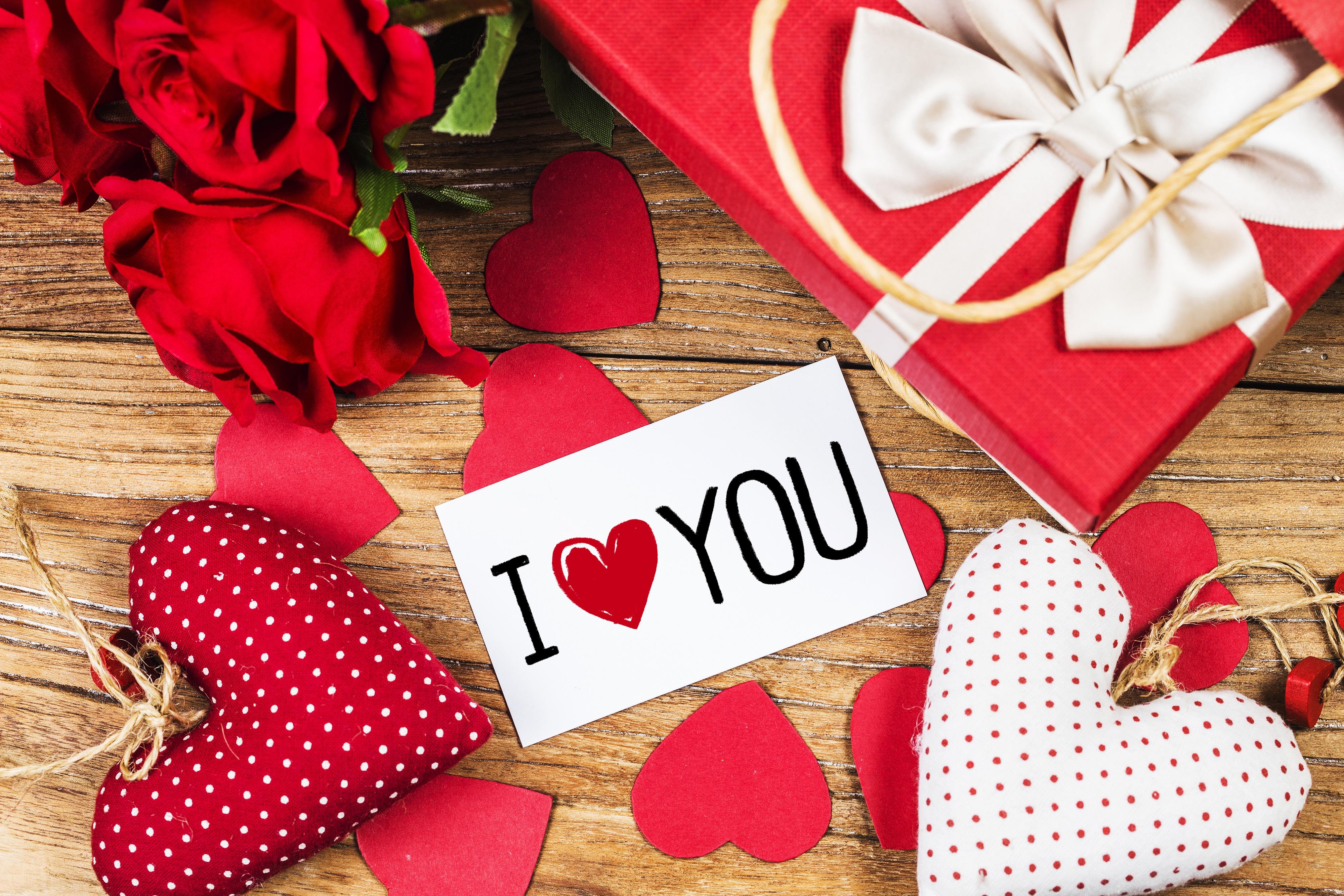 Gift, Heart, Flower, Romantic, Love, Red Rose wallpaper