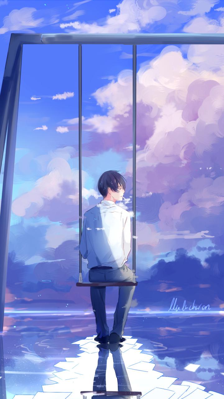 Reflection, Cloud, Boys, Creative Arts, Art HD Wallpaper Wallpaper Anime Boy Art Wallpaper & Background Download