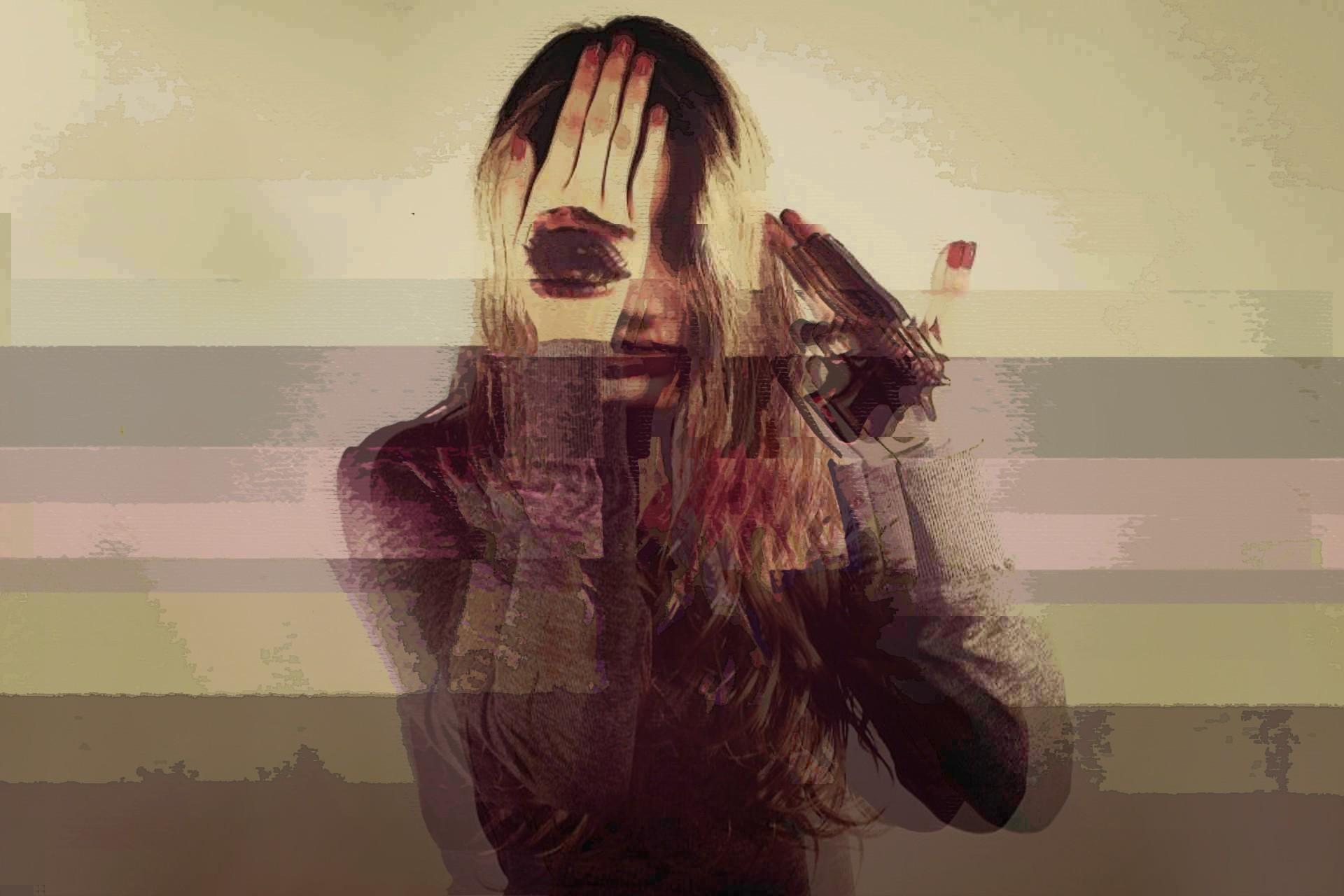 glitch art women suicide wallpaper and background. Abstract