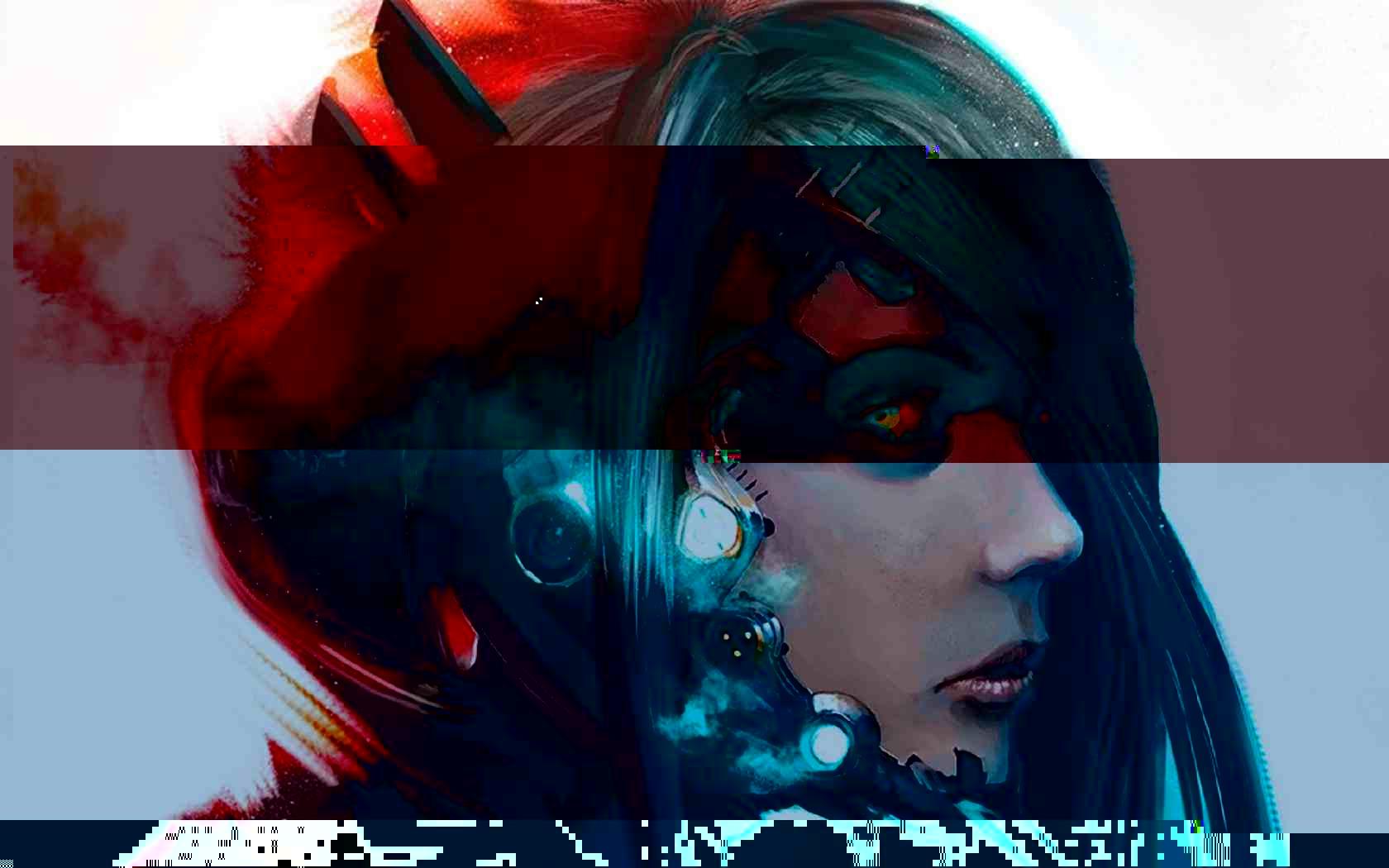 glitch Art, Cyberpunk, Cyborg Wallpaper HD / Desktop