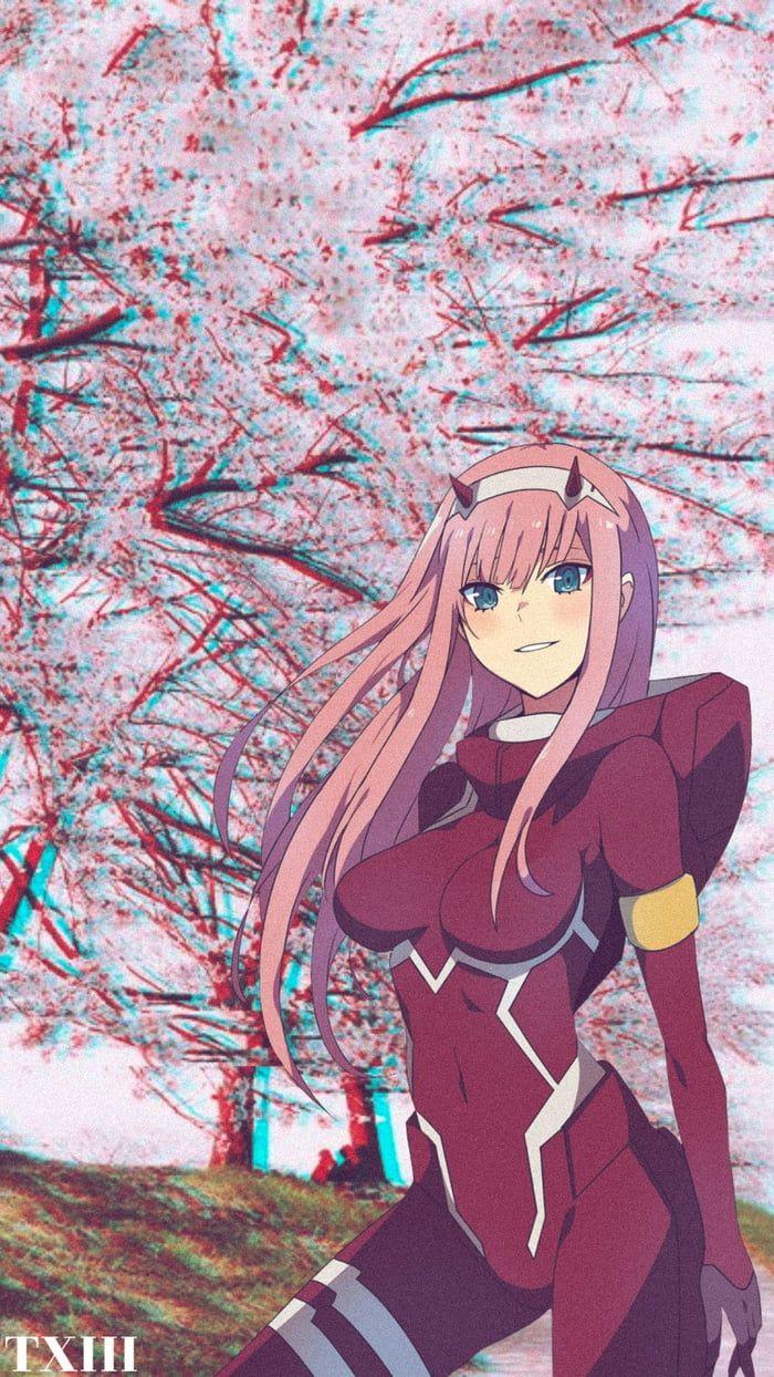 Stylistic Real Photo Glitch Two from Darling in the Franxx. Darling in the franxx, Anime wallpaper, Anime background