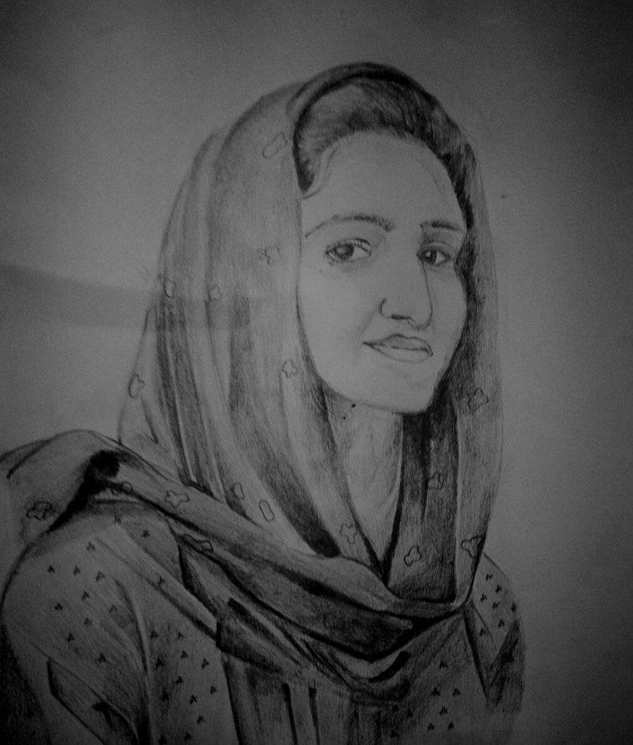 Pencil Sketch Of Muslim Girls Drawing Muslim Girls Simple