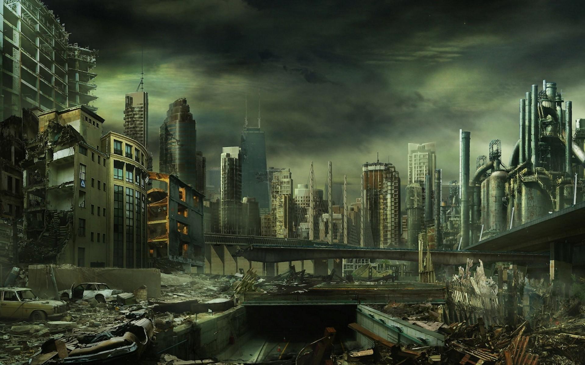 Destroyed City Background