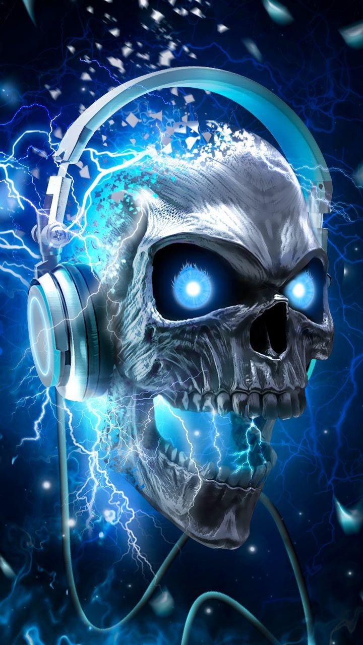 Skull time, Music headphones. Skullcandy maybe? How many skull art