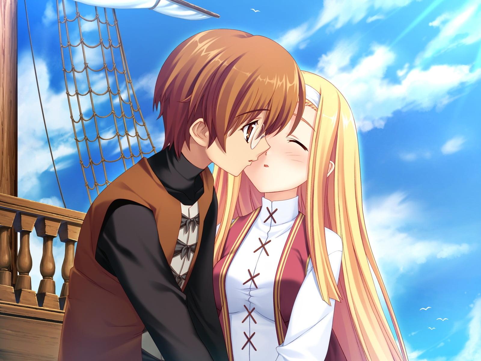 Anime Boy And Girl Kissing Wallpapers Wallpaper Cave