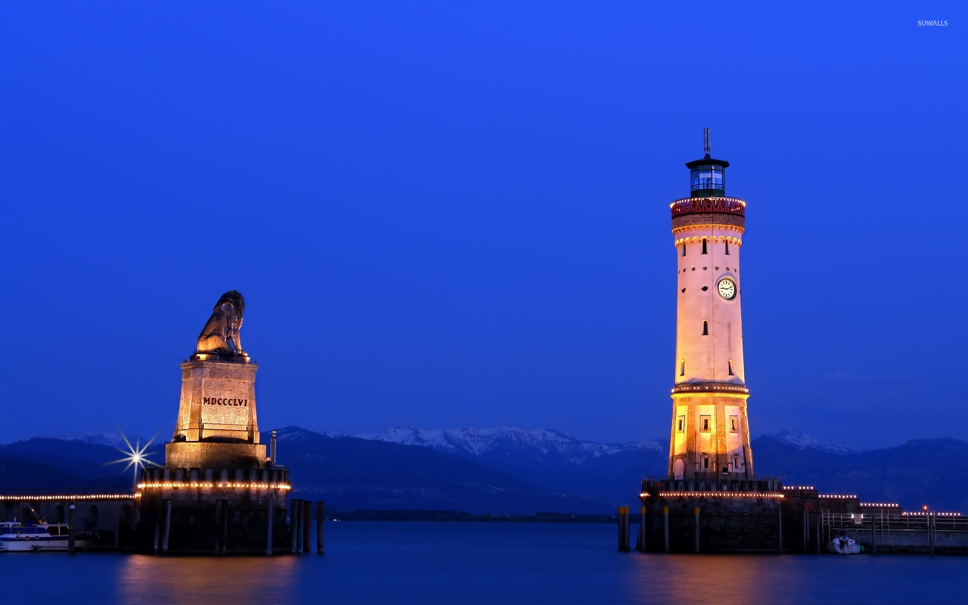 Lindau Lake Night 4K HD Desktop Wallpaper for 4K Ultra HD