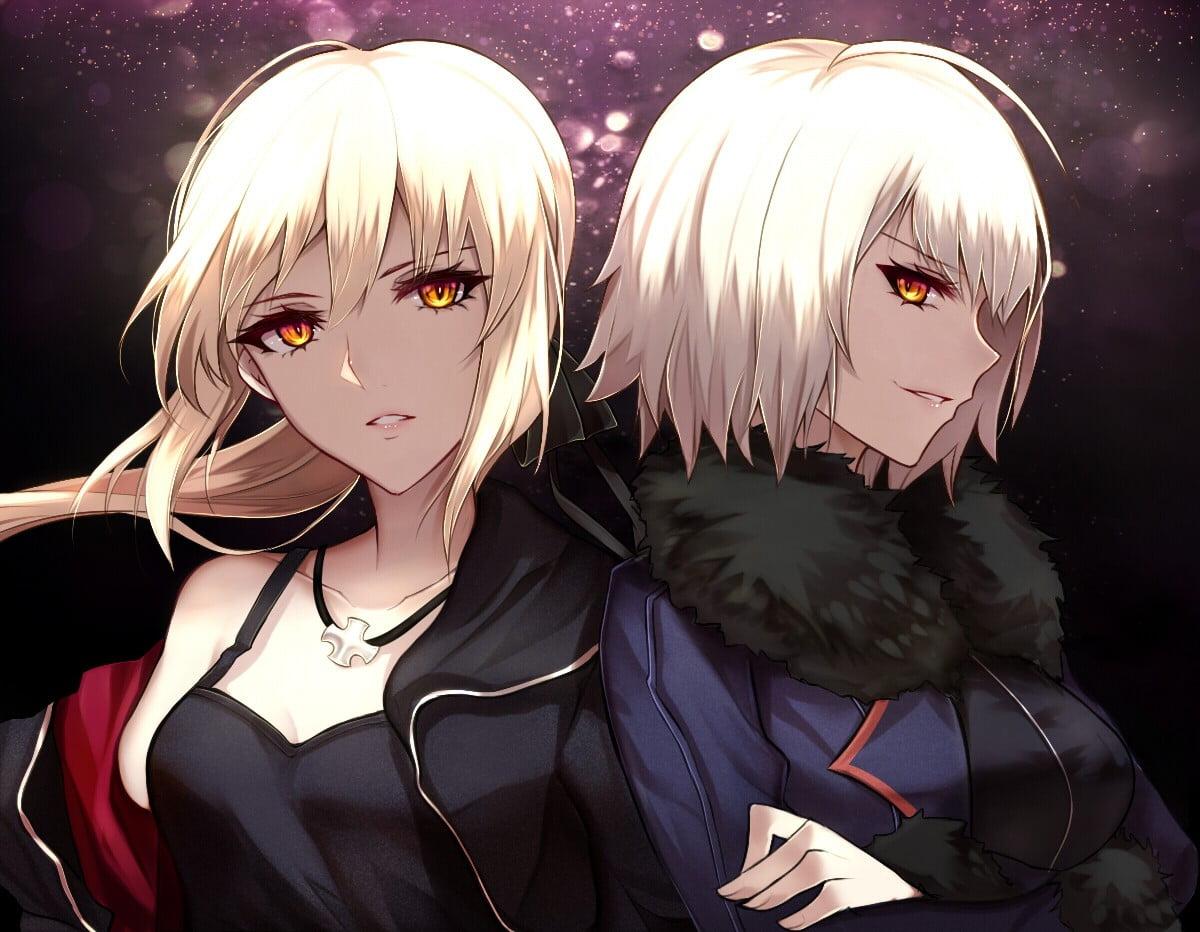 Two Anime Character Digital Wallpaper, Blonde, Fate Grand Order