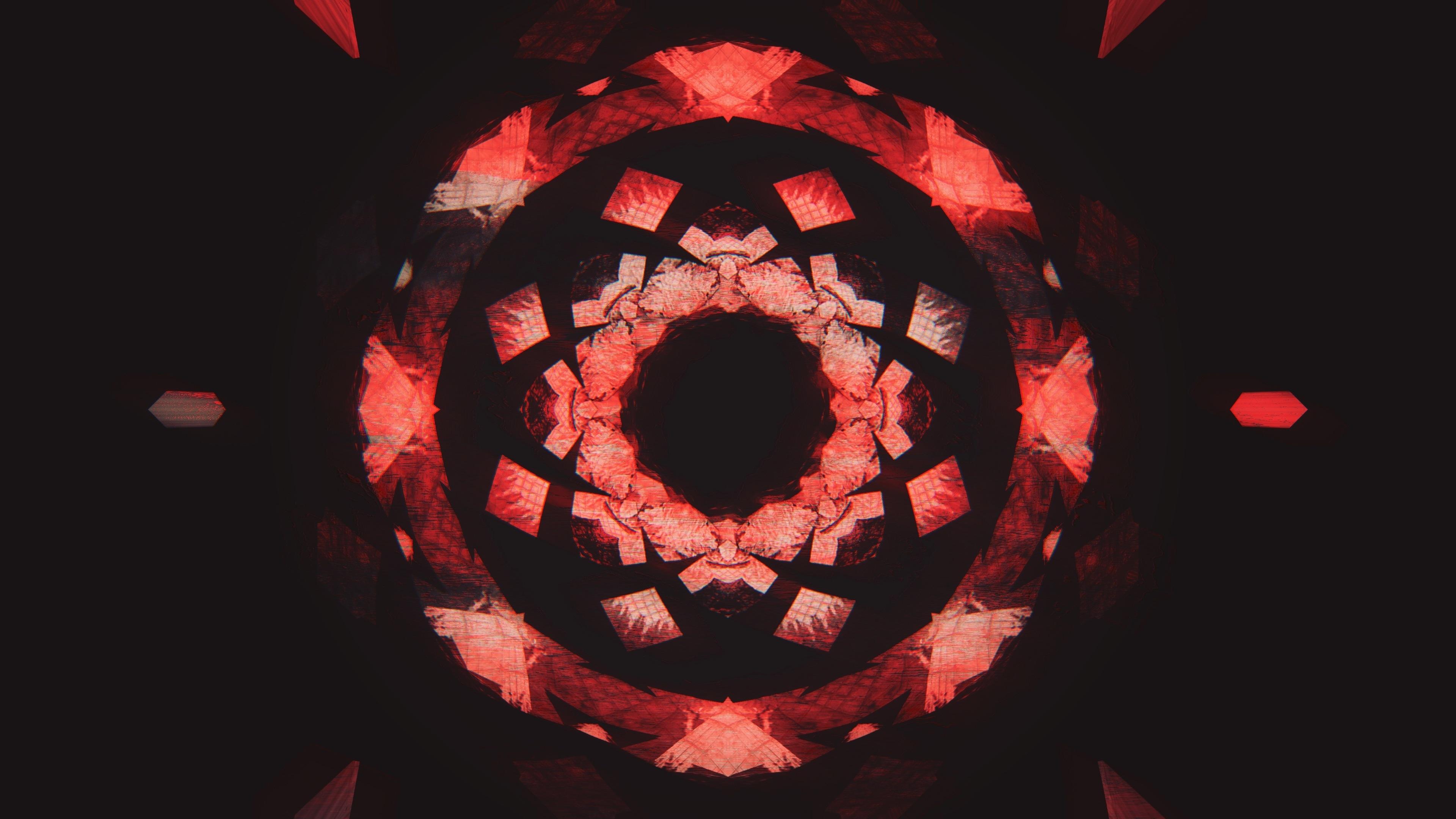 Download 3840x2160 wallpapers fractal, pattern, mandala, red