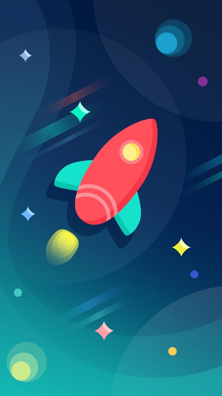 Rocket Ship Colorful Space IPhone Wallpaper. Space Iphone