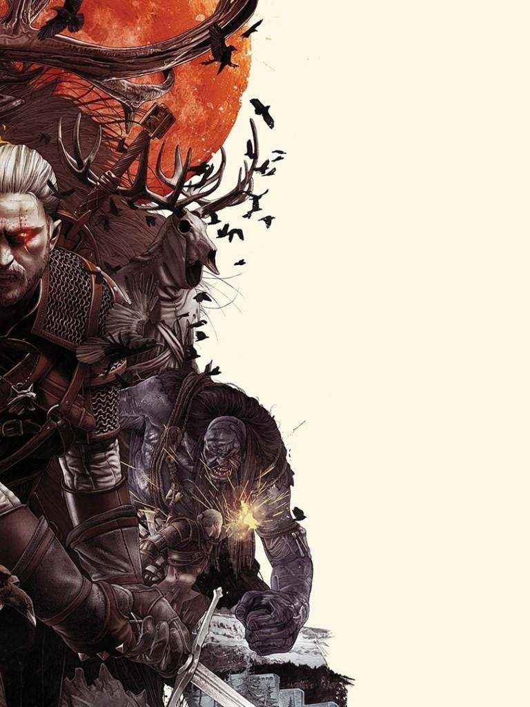 Download 768x1024 The Witcher Artwork, Geralt Of Rivia