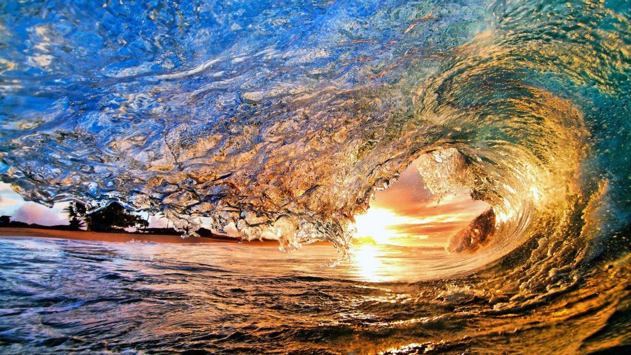 Water sea waves beauty beautiful sun wallpaperx1080