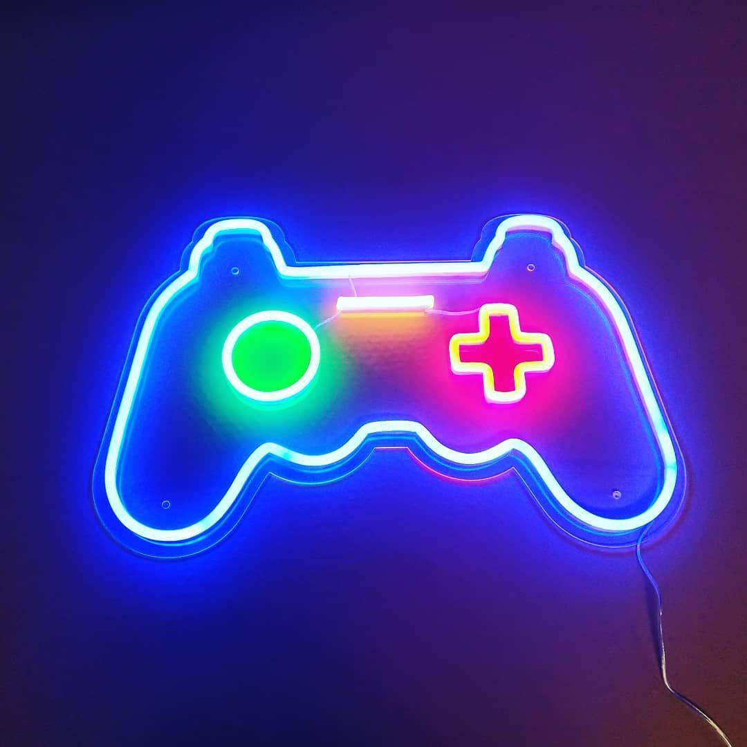 game controller. Video game bedroom, Neon signs, Neon sign