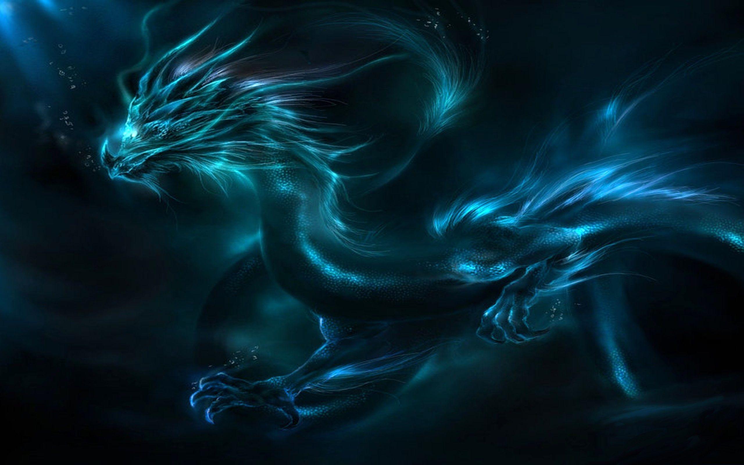 Fantasy Dragon Manticore Mystical Dragon Blue Majestic Sea