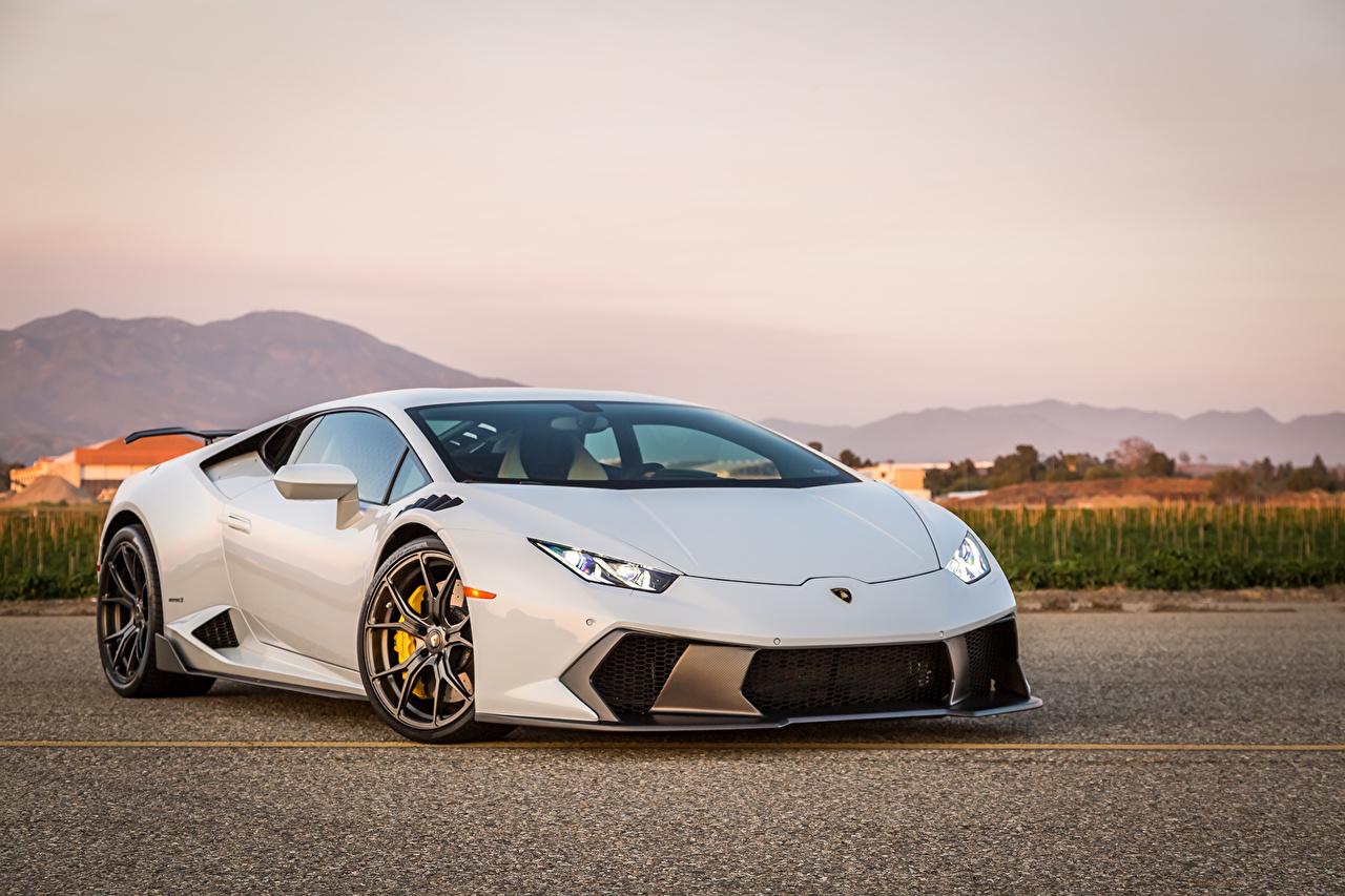 Desktop Wallpaper Lamborghini huracan novara tuning White auto