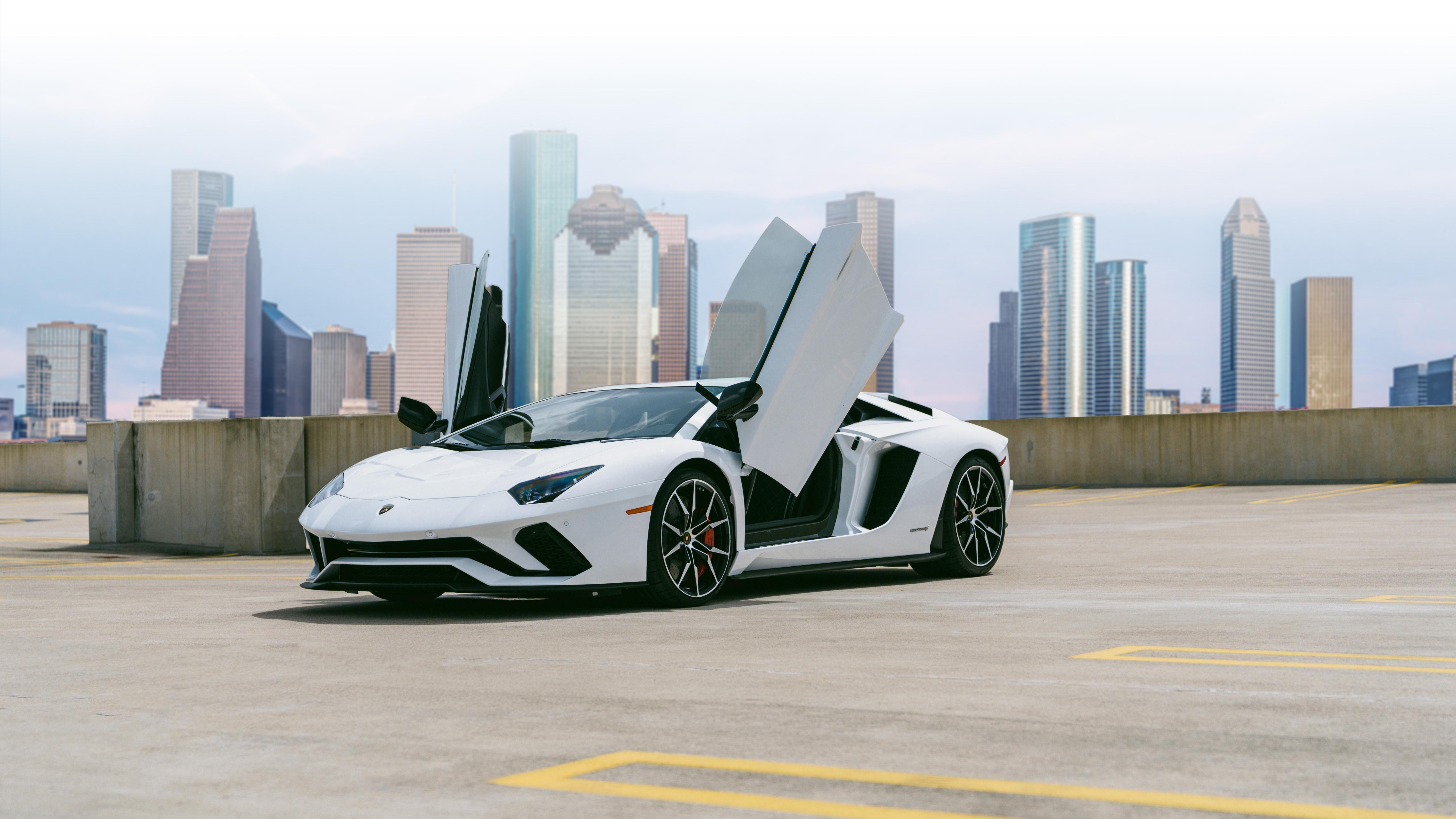 White Lamborghini Aventador 5k 2018, HD Cars, 4k Wallpaper