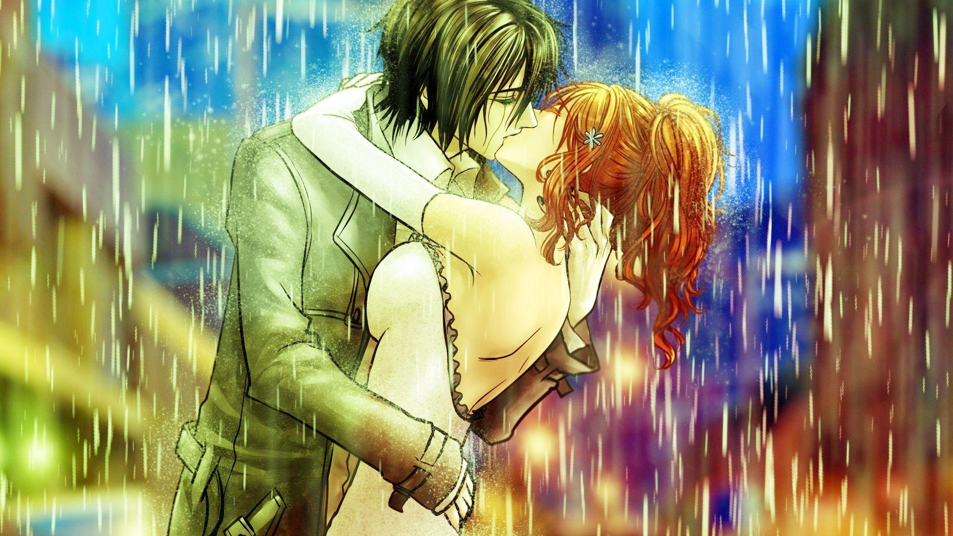 Couple kissing wallpaper. Anime. Anime couple kiss, Anime