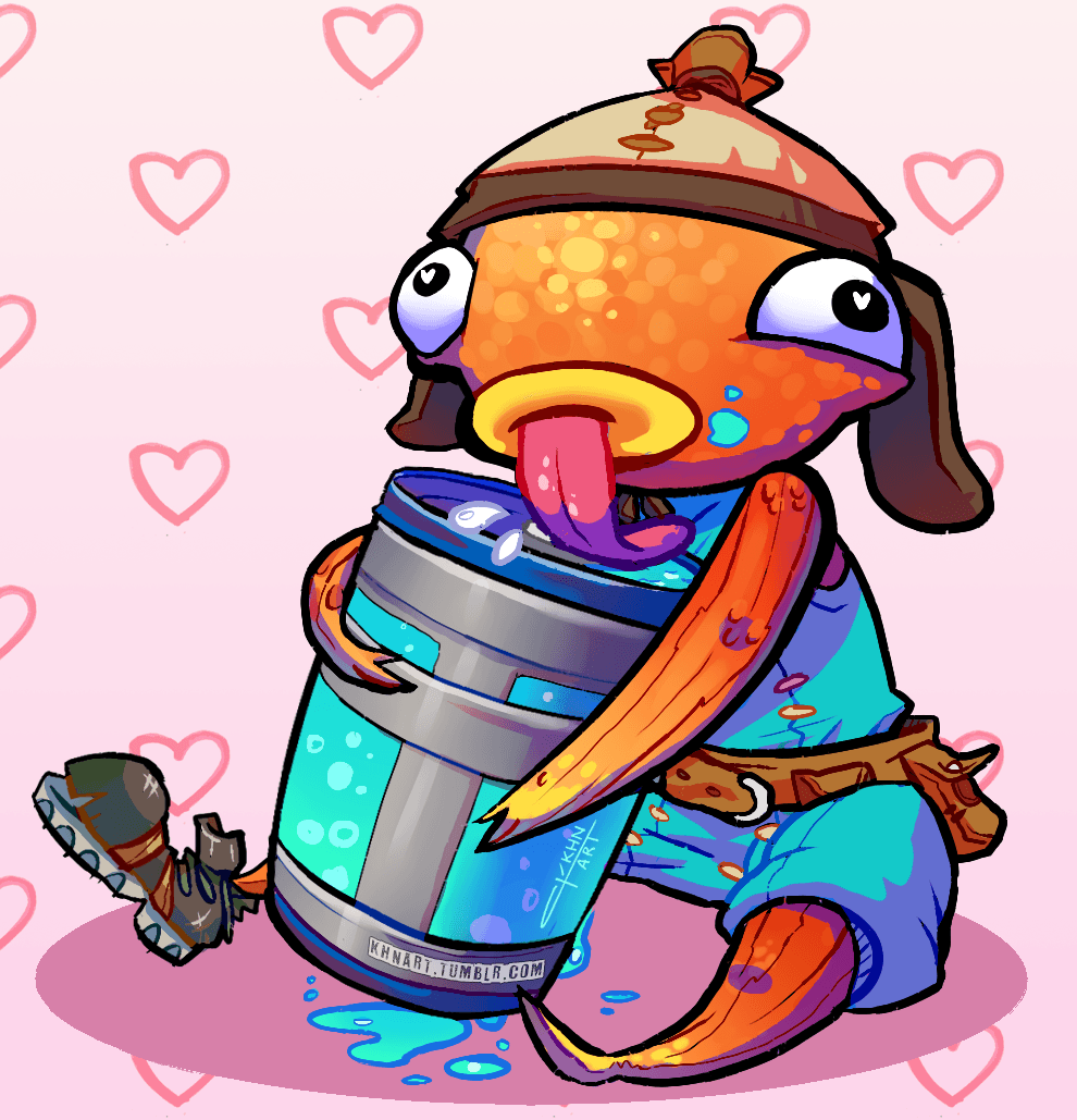 Being on land so much made Fishstick thirsty. So I drew him