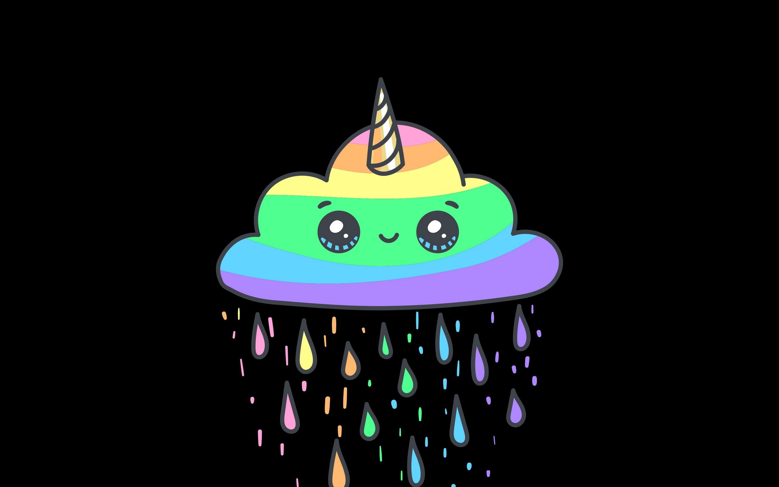 Download wallpaper 2560x1600 cloud, unicorn, rainbow, cute